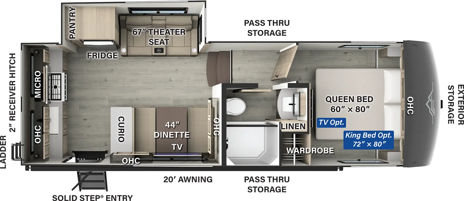 Flagstaff Classic Fifth Wheels F282RK Floorplan